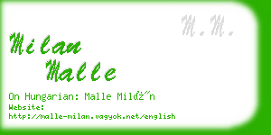 milan malle business card